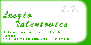 laszlo valentovics business card